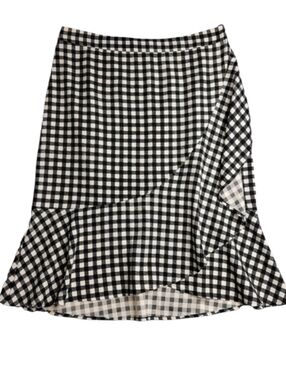 Banana Republic Gingham Waterfall Flounce Skirt SZ 6